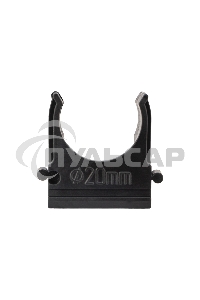 Крепеж-клипса для трубы ø 20 мм черная (10 шт./уп.) Rexant