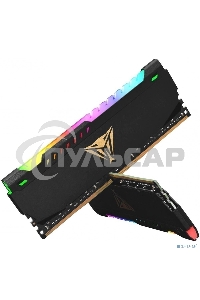 Оперативная память Patriot Viper Steel, DDR4, 32Gb (2x16Gb), 3200MHz, CL18, DIMM, с радиатором, RGB, черный