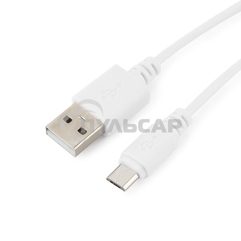 Кабель USB2.0 Pro Cablexpert CC-mUSB2-AMBM-1MW, AM/microBM 5P, 1м, экран, белый, пакет