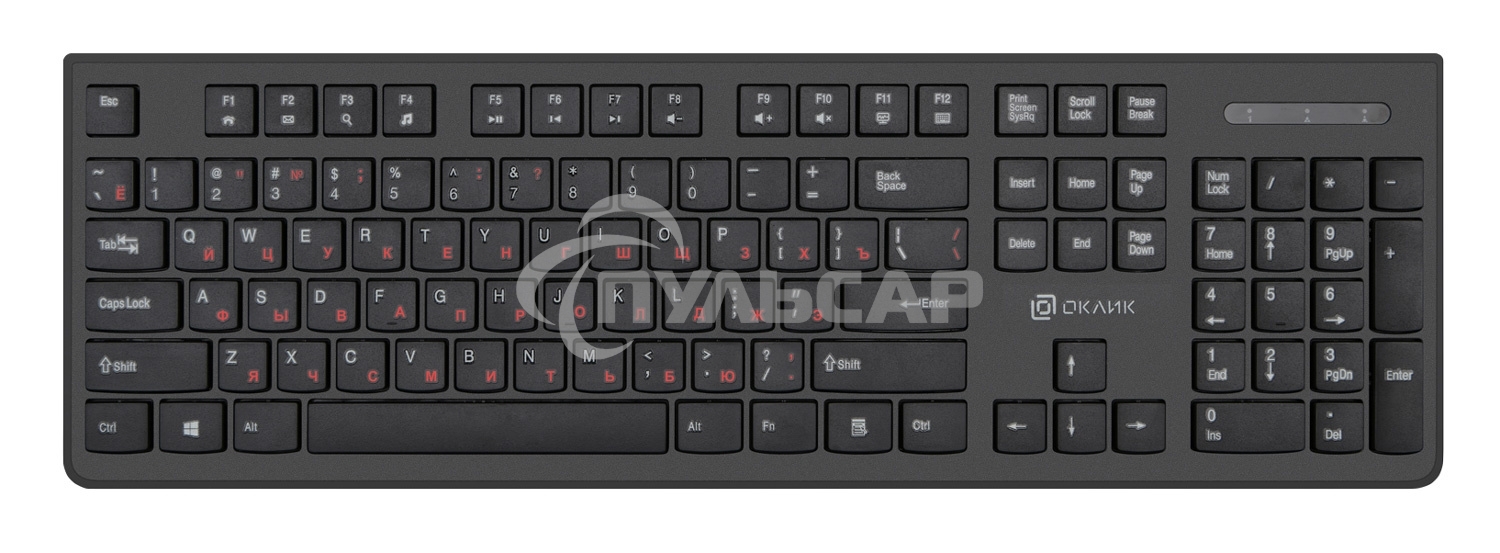 Клавиатура проводная Oklick 505M черный USB slim