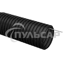 Труба гофрированная IEK ПНД d 25 с зондом (50 м) черный 403084