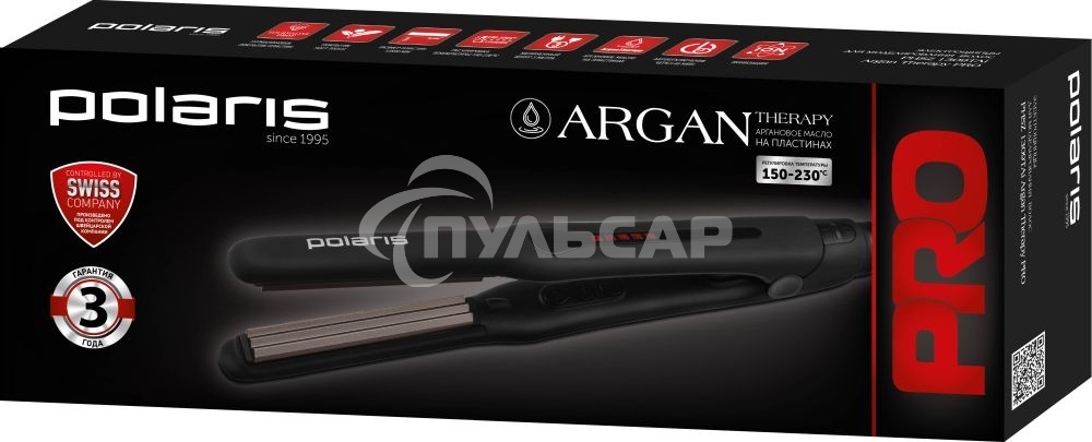 Щипцы Polaris PHSZ 1309TAi Argan Therapy PRO 38Вт макс.темп.:230С черный