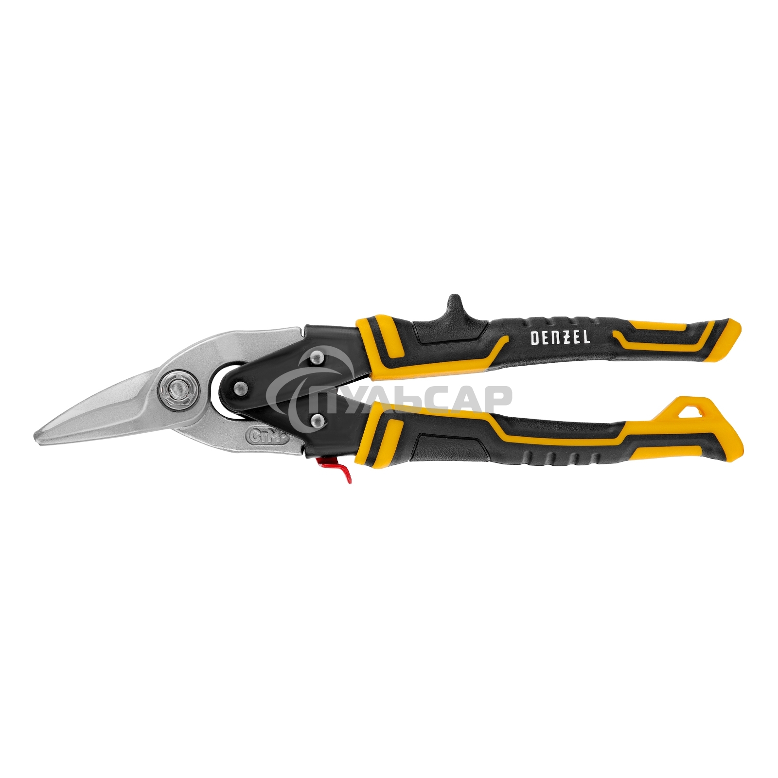 Ножницы по металлу,270мм, прямой и левый рез,сталь-СrMo, трехкомп.рук-ки Denzel