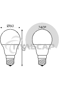 Лампа светодиодная LED Gauss A60 E27 10Вт 2700К/4100К CTC