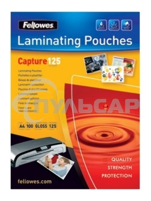 Пленка для ламинирования Fellowes, 125 мкм, Credit Card (54х86 мм), 100 шт., глянцевая (FS-53063)
