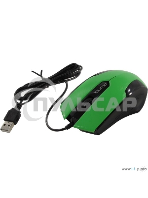 Мышь проводная Qumo Office M14 зеленый, 1000 dpi, USB, кнопки - 3