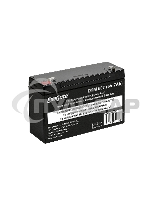Батарея ExeGate DTM 607 (6V 7Ah), клеммы F1
