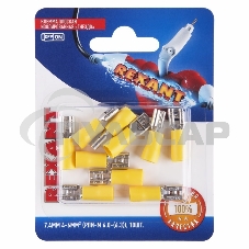 Клемма плоская Rexant, изолированная гнездо - 7.4 мм, 4-6 мм², (РПи-м 6.0-(6.3) / РПИм 5,5-6-0,5 / FDD5.5-250), в упак. 10 шт.