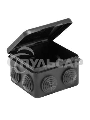 Коробка распределительная ОП 80х80х50мм (откид. крышка)УХЛ1 IP54 черный Ruvinil 67040МЧ