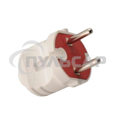 Вилка электрич. без заземл. бел. 6А Lezard 715-0101-601