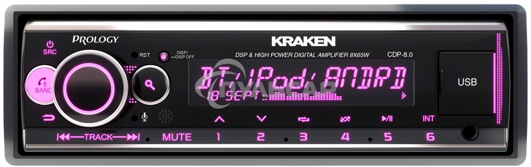 Автомагнитола Prology CDP-8.0 KRAKEN 1DIN 8x65Вт
