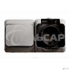 Блок ОП Этюд (1-кл. выкл. + евророз. защ. шторки) IP44 бел. SchE BPA16-241B