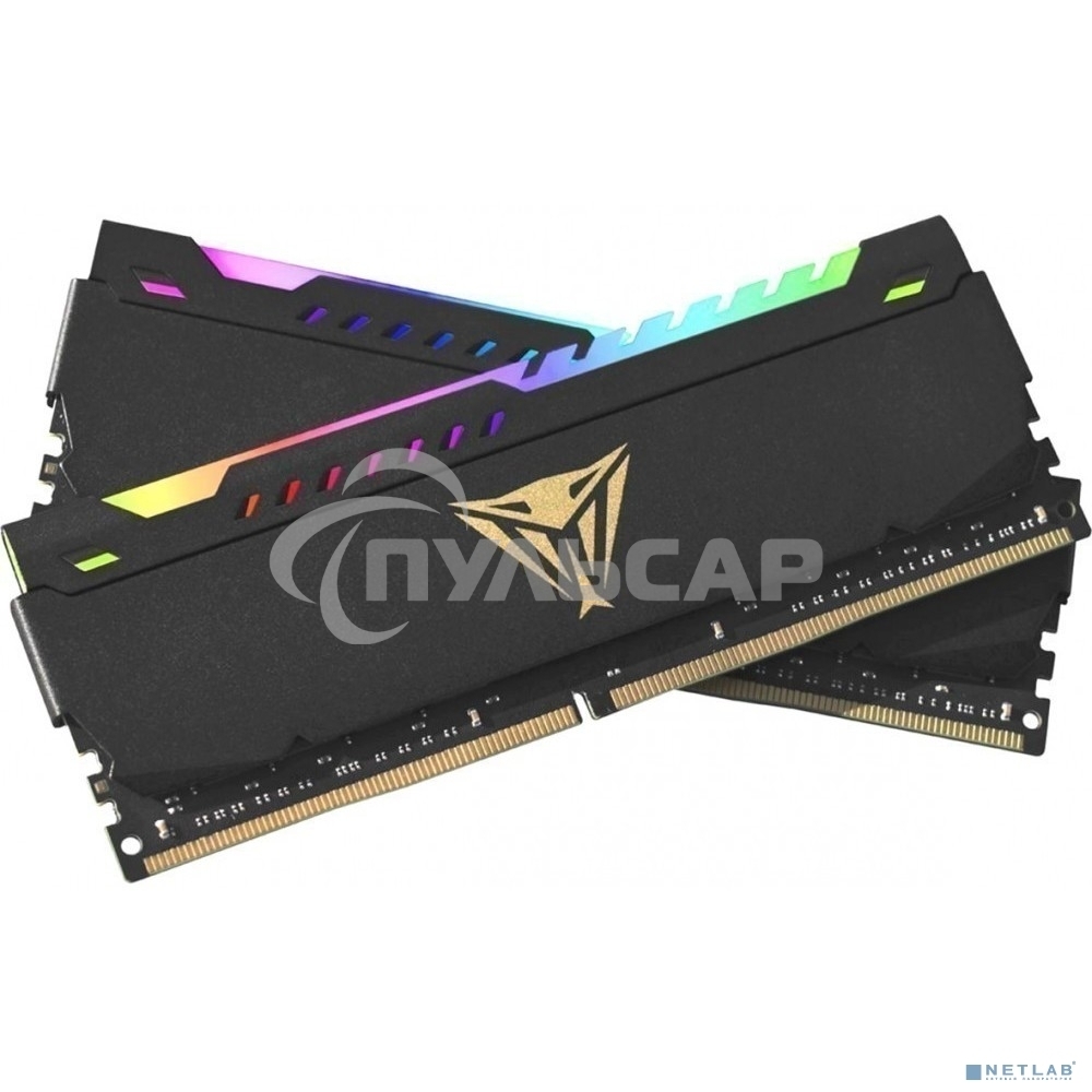 Оперативная память Patriot Viper Steel, DDR4, 32Gb (2x16Gb), 3200MHz, CL18, DIMM, с радиатором, RGB, черный