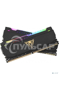 Оперативная память Patriot Viper Steel, DDR4, 32Gb (2x16Gb), 3200MHz, CL18, DIMM, с радиатором, RGB, черный