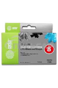 Картридж струйный Cactus CS-CLI8PC голубой (12 мл) для Canon Pixma iP6600/iP6600d/iP6700/iP6700d/MP960/MP970/PRO 9000