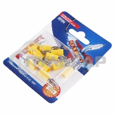 Клемма плоская Rexant, изолированная гнездо - 7.4 мм, 4-6 мм², (РПи-м 6.0-(6.3) / РПИм 5,5-6-0,5 / FDD5.5-250), в упак. 10 шт.