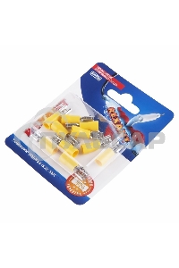 Клемма плоская Rexant, изолированная гнездо - 7.4 мм, 4-6 мм², (РПи-м 6.0-(6.3) / РПИм 5,5-6-0,5 / FDD5.5-250), в упак. 10 шт.