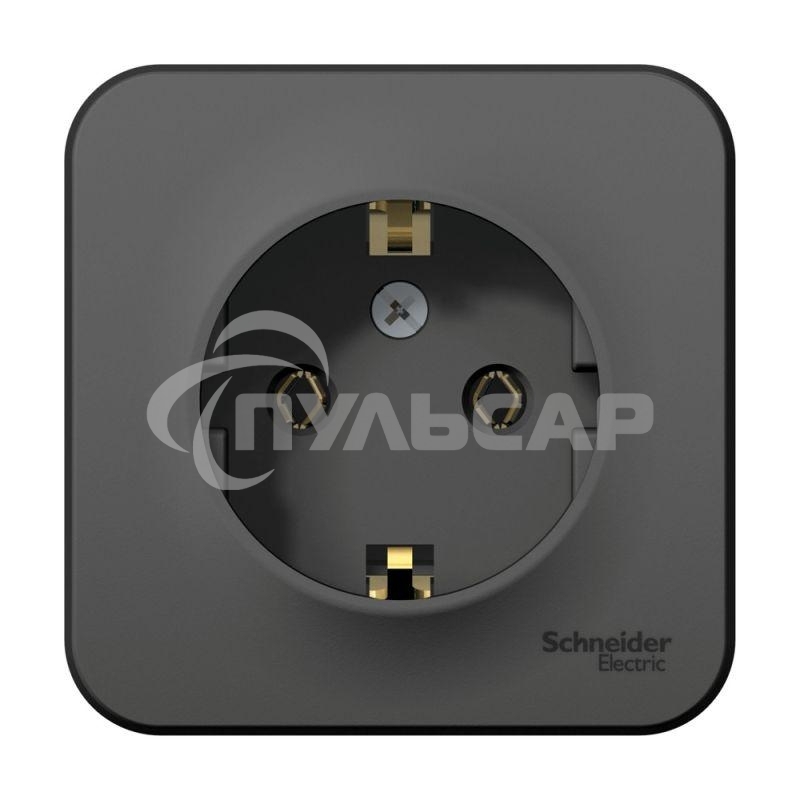 Розетка ОП BLANCA 16А 250В без шторок c заземл. изол. пласт. антрацит SchE BLNRA010116