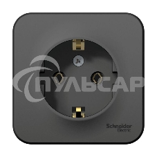 Розетка ОП BLANCA 16А 250В без шторок c заземл. изол. пласт. антрацит SchE BLNRA010116