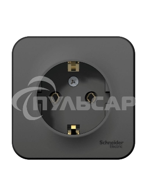 Розетка ОП BLANCA 16А 250В без шторок c заземл. изол. пласт. антрацит SchE BLNRA010116