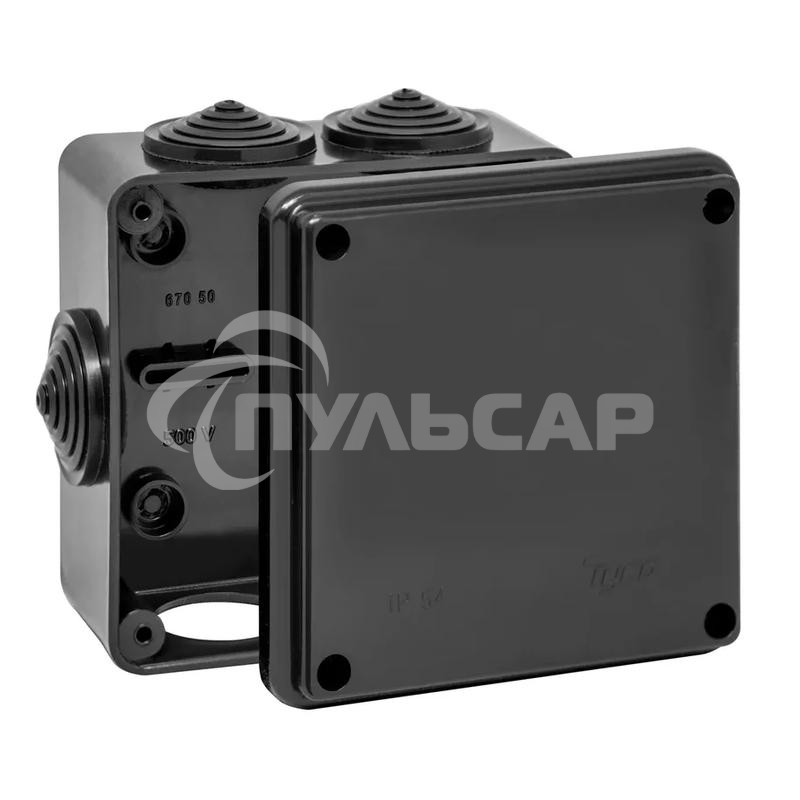 Коробка распределительная ОП 100х100х50мм УХЛ1 IP54 черный Ruvinil 67050Ч