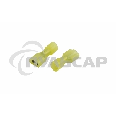 Клемма плоская полностью изолированная Rexant, гнездо 6.6 мм, в нейлоне 4-6 мм², (РПи-м(н) 6.0-(6.3)), желтый