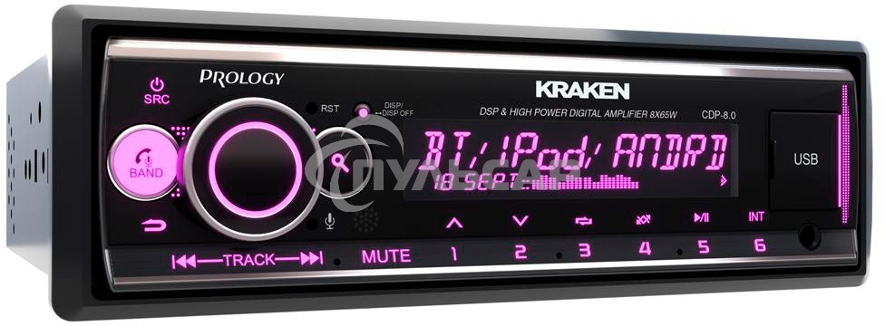Автомагнитола Prology CDP-8.0 KRAKEN 1DIN 8x65Вт