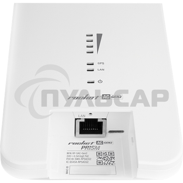 Точка доступа UBIQUITI RP-5AC-Gen2 Rocket 5AC PRISM Gen 2 Радиоустройство 5 ГГц, PtMP/PtP, airMAX ac, 2x RP-SMA, фильтры airPrism, GPS Sync