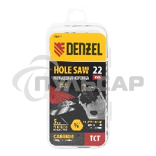 Коронка по металлу твердосплавная, 22 мм Denzel