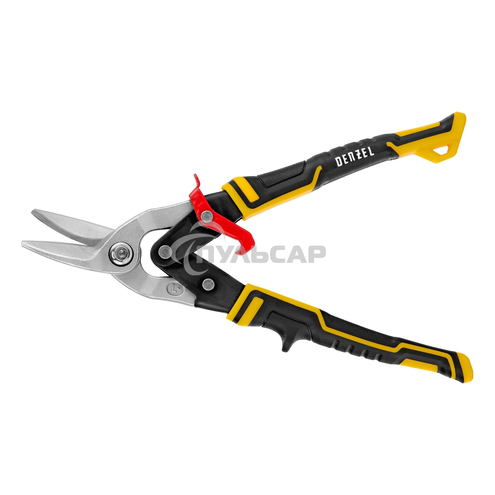 Ножницы по металлу,270мм, прямой и левый рез,сталь-СrMo, трехкомп.рук-ки Denzel