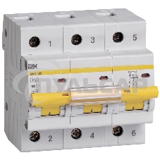 Выключатель автоматический модульный 3п D 50А 10кА ВА47-100 ИЭК MVA40-3-050-D