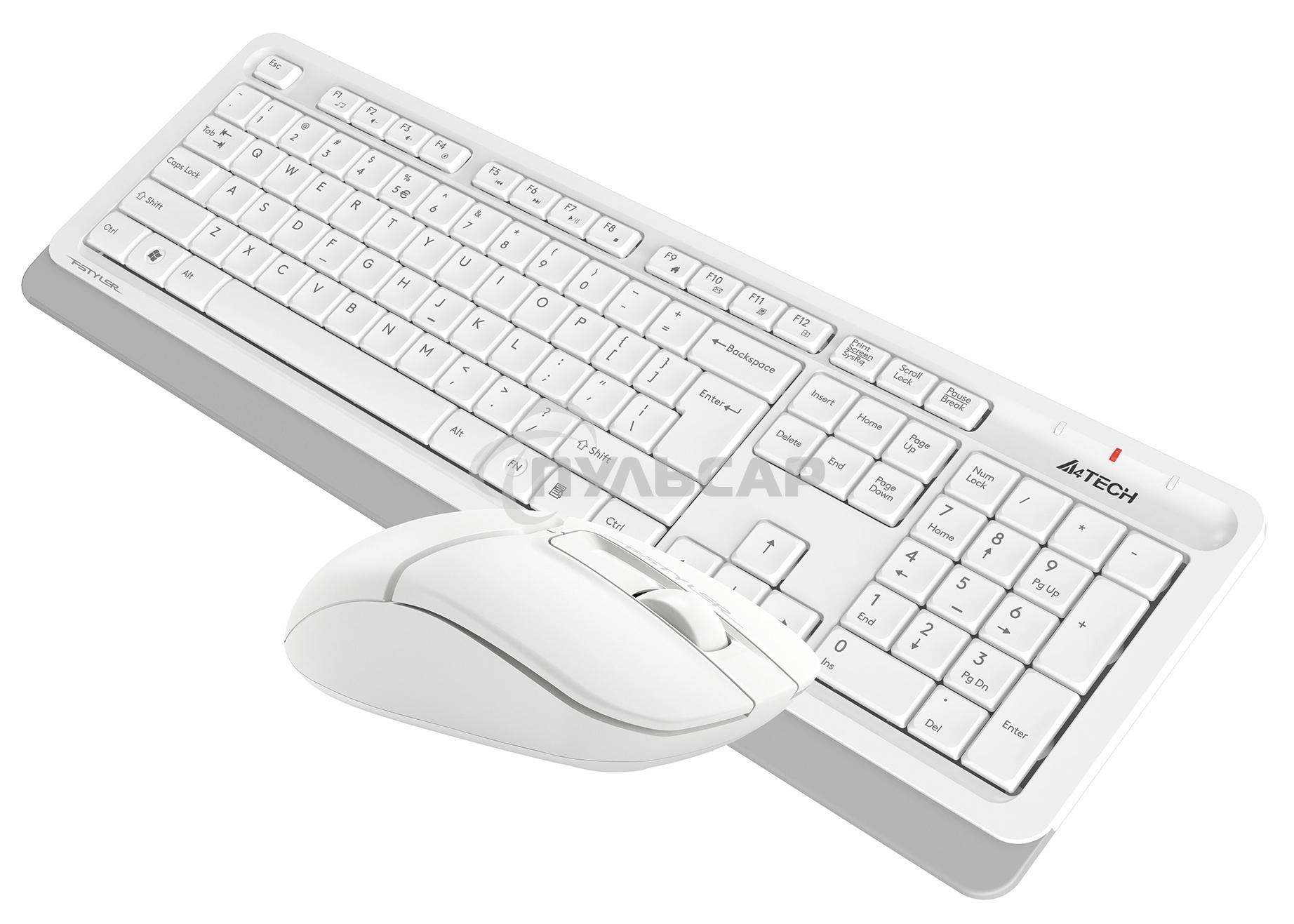 Комплект клавиатура + мышь A4Tech Fstyler FG1012 клав:белый мышь:белый USB беспроводная Multimedia