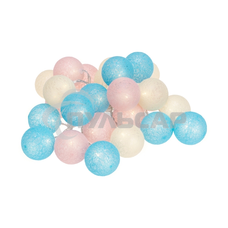 Тайские фонарики Neon-night Перламутр 5м, 25 LED, прозрачный ПВХ, цвет свечения теплый белый, питание USB