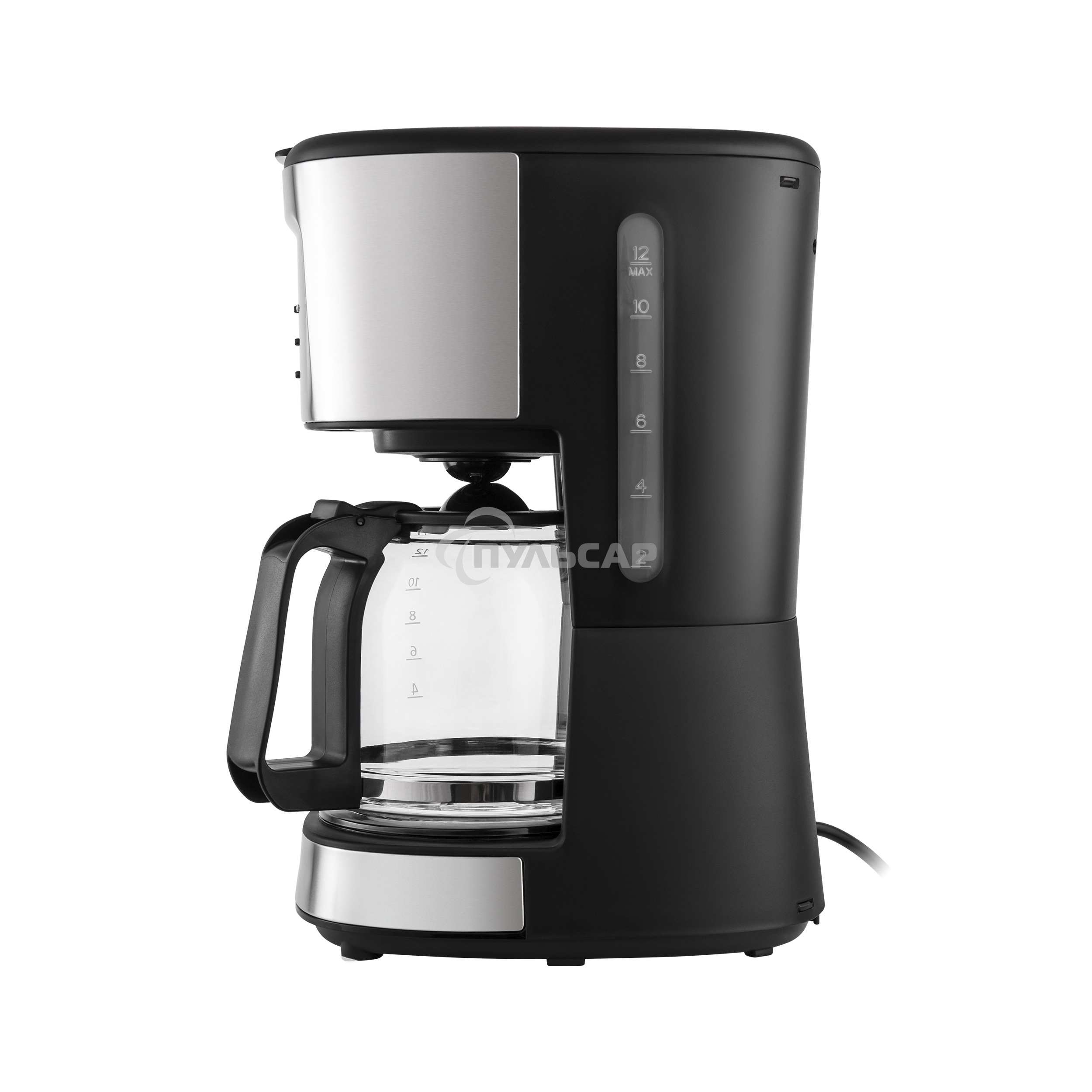 Кофеварка капельная Maunfeld MF-722S серебристый/черный, исп. кофе - молотый, 1.5 л, 900 Вт.