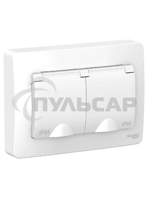 Розетка 2-м СП BLANCA 16А 250В с защ. крышкой защ. шторки с заземл. IP44 бел. SchE BLNRS441121