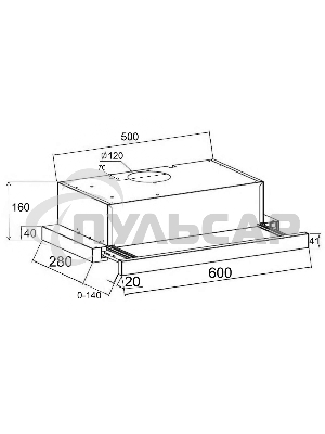 Вытяжка телескопическая LEX HUBBLE 600 черная, 60 см, 650 куб. м/ч, 48 дБ