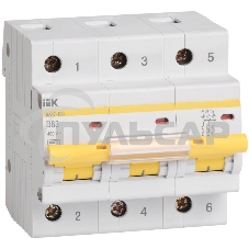 Выключатель автоматический модульный 3п D 50А 10кА ВА47-100 ИЭК MVA40-3-050-D