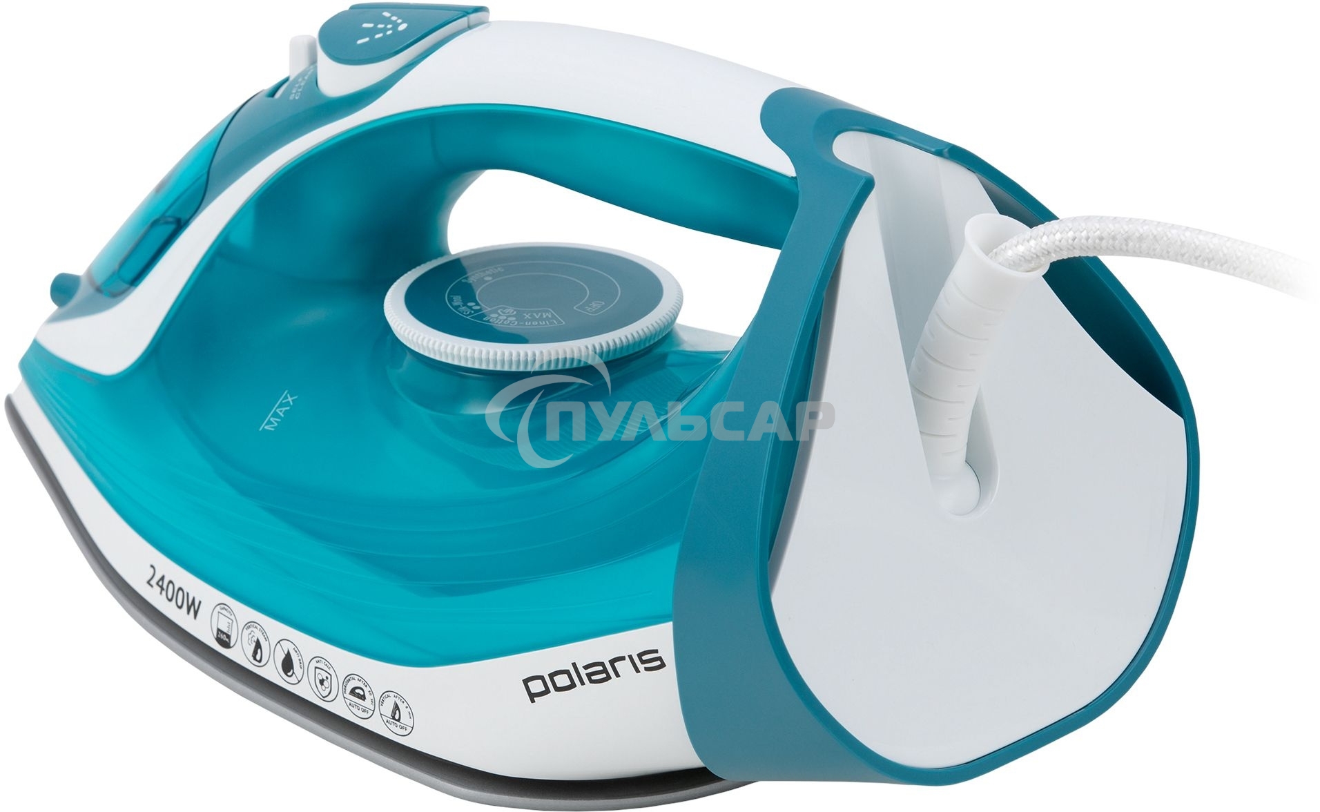 Утюг Polaris PIR2487AK 3m бирюзовый/белый 2400Вт