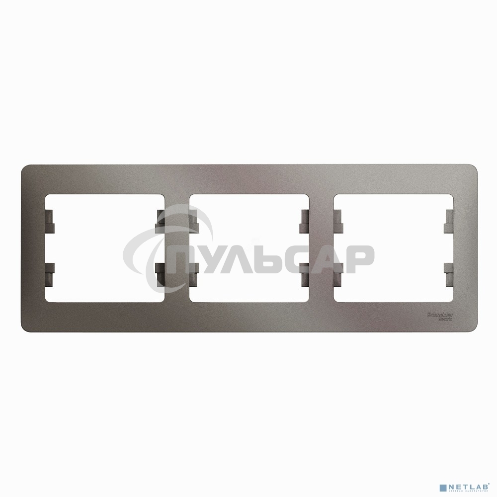 Рамка 3-м Glossa горизонт. платина SchE GSL001203