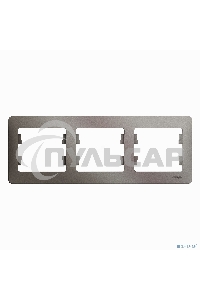 Рамка 3-м Glossa горизонт. платина SchE GSL001203