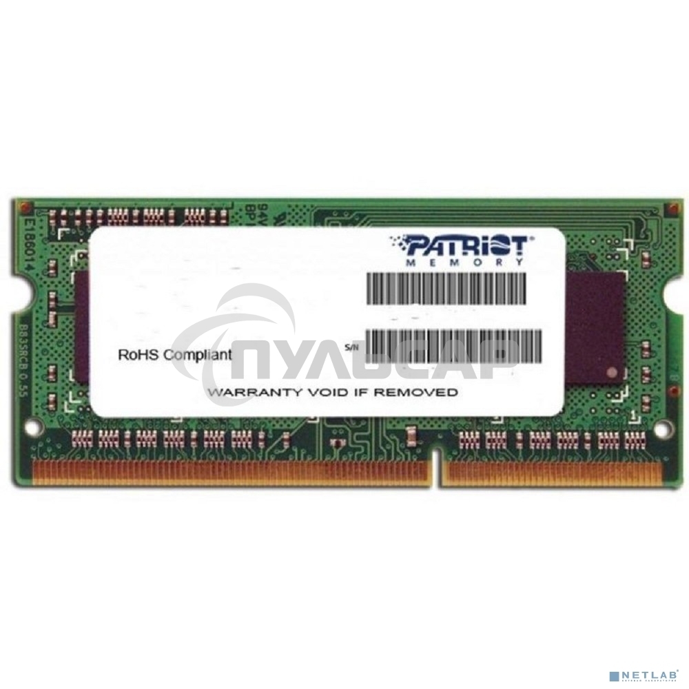 Оперативная память Patriot Signature, DDR4, 4Gb (1x4 Gb), 2400 MHz, CL17, SO-DIMM