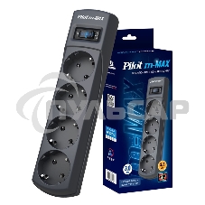 Сетевой фильтр Pilot m-MAX 3м (4 розетки) серый (коробка) Сетевой фильтр Pilot m-MAX 3м (4 розетки) серый (коробка)