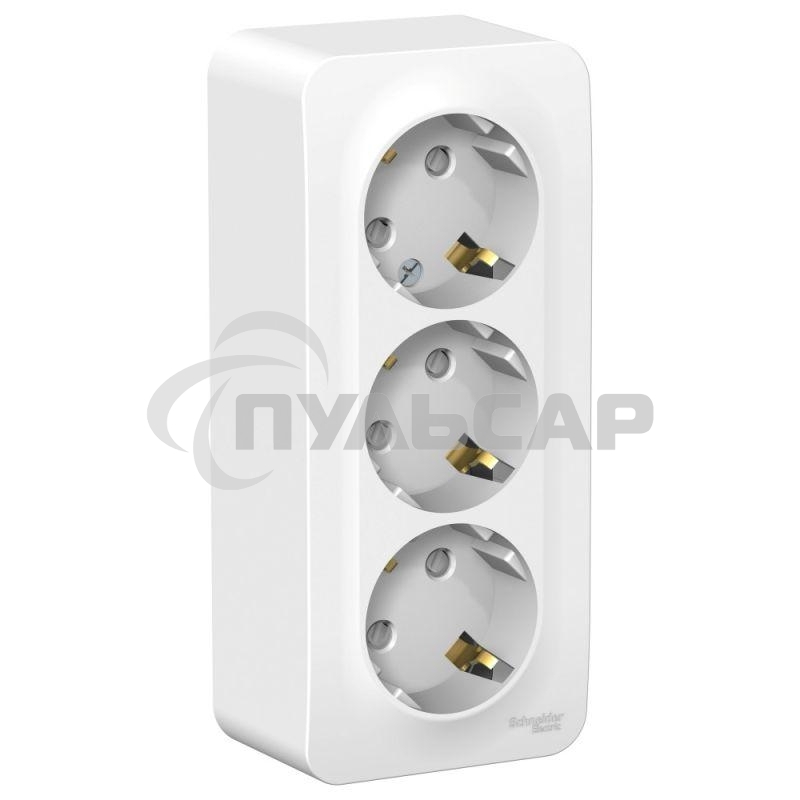 Розетка 3-м ОП BLANCA 16А 250В защ. шторки с заземл. изол. пласт. бел. SchE BLNRA011311