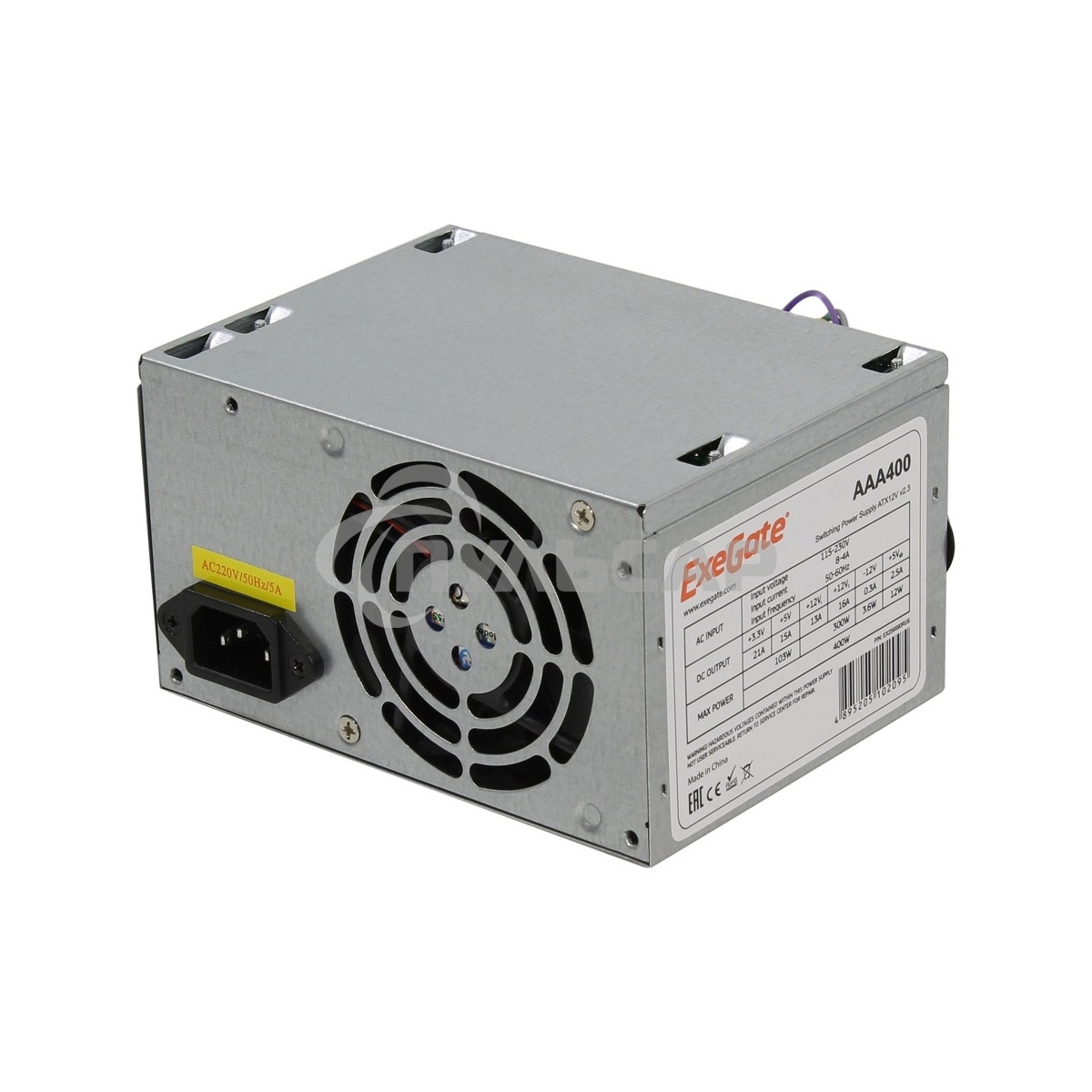 Блок питания ExeGate AAA400 (ES259590RUS-S), 400Вт, 80мм, серебряный