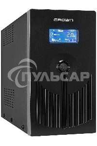 Источник бесперебойного питания CROWN Line Intractive CMU-SP1200IEC LCD USB 1200VA\720W, корпус металл, 2x12V/9AH, розетки 8*IEC, трансформатор AVR 140-290V, LCD-дисплей, cъемный кабель 1.2 м, порт RJ11/45, порт USB, защита: от перегрузки, от КЗ, от скачк