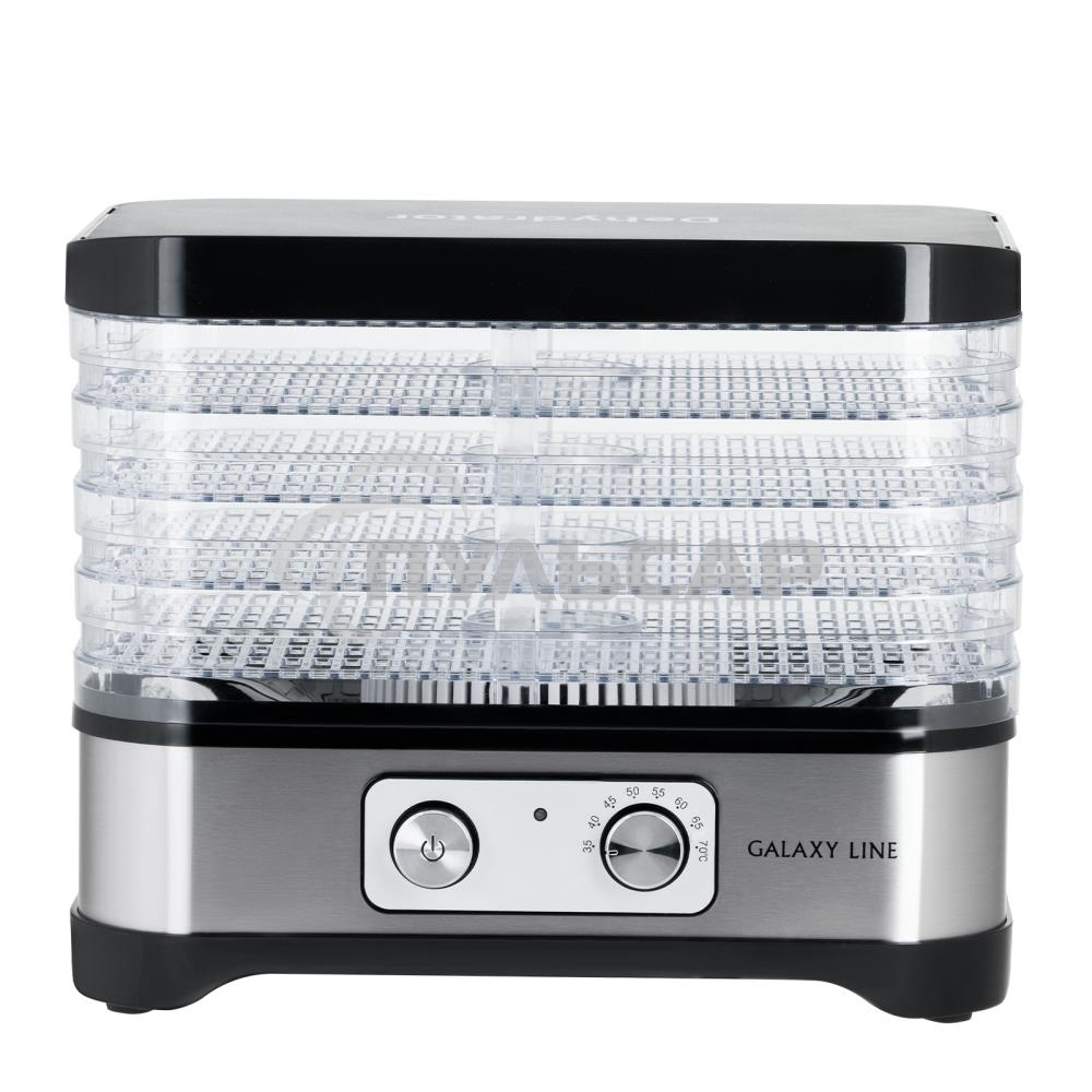 Сушилка для овощей и фруктов Galaxy Line GL 2639, черный с серебристым, с механическим управлением, 500 вт