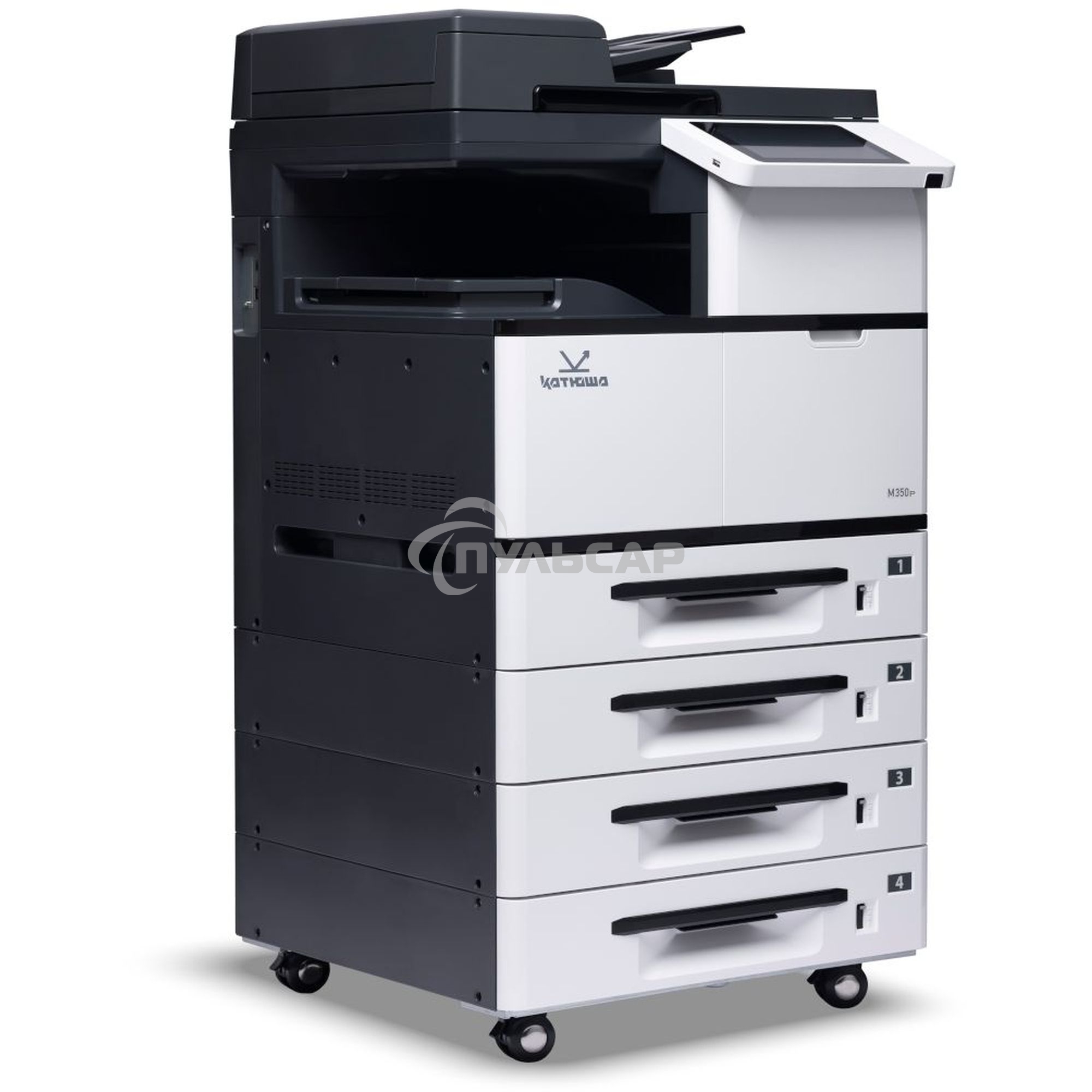 МФУ лазерное Катюша M350p, A3, ч/б печ. до 50 стр/мин., скан. до 60 стр/мин., 1200 x 1200 dpi (печать) 600x600 dpi (скан.), Ethernet, USB