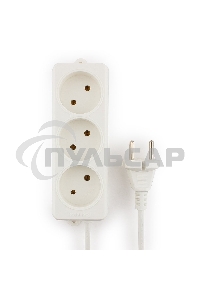 Удлинитель Гарнизон EL-NL3-W-2, 3 розетки допустимый ток 10А, длина 2м.
