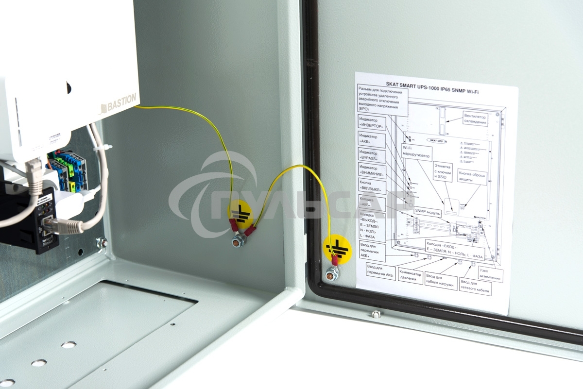 Источник бесперебойного питания 988 SKAT SMART UPS-1000 IP65 SNMP Wi-Fi, ИБП 220В 1000ВА синусоида 2 АКБ уличный