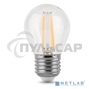 Лампа светодиодная Filament Шар E27 9Вт 2700К Gauss 105802109